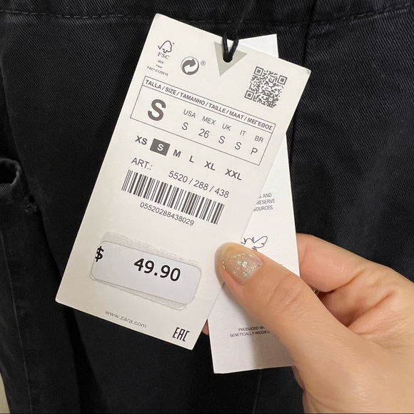 NWT Zara Denim Wide Leg CROPPED POCKET JUMPSUIT
Size small - Picture 8 of 14